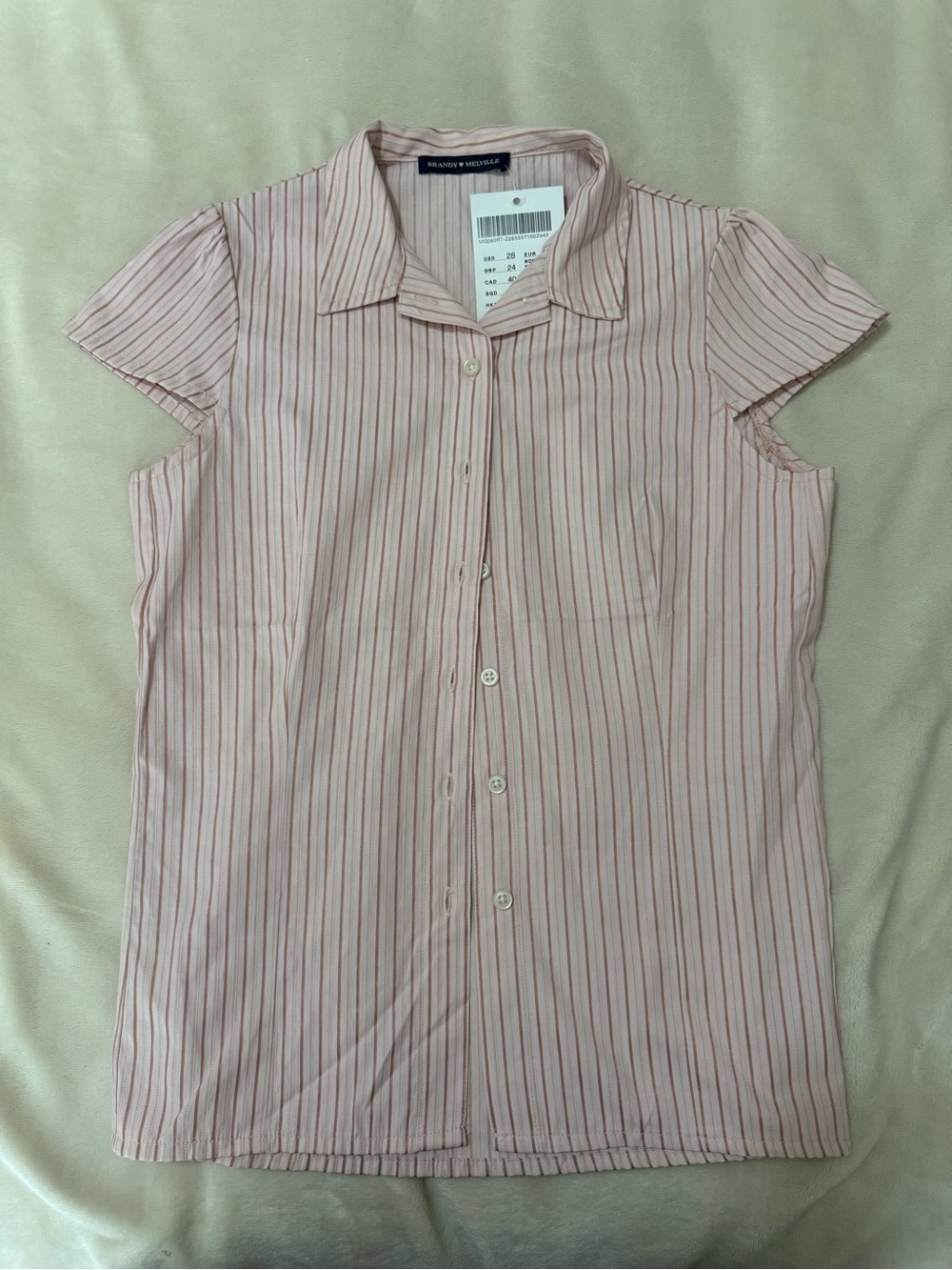 Brandy Melville Rue Pink Striped Top